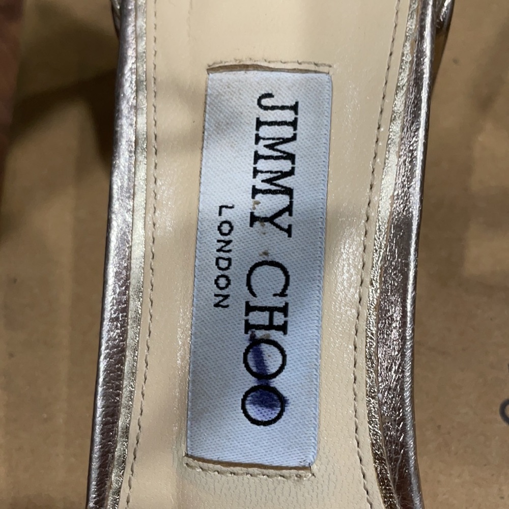 Jimmy choo size 37 gold 2 inch heel sandals - Picture 2 of 5
